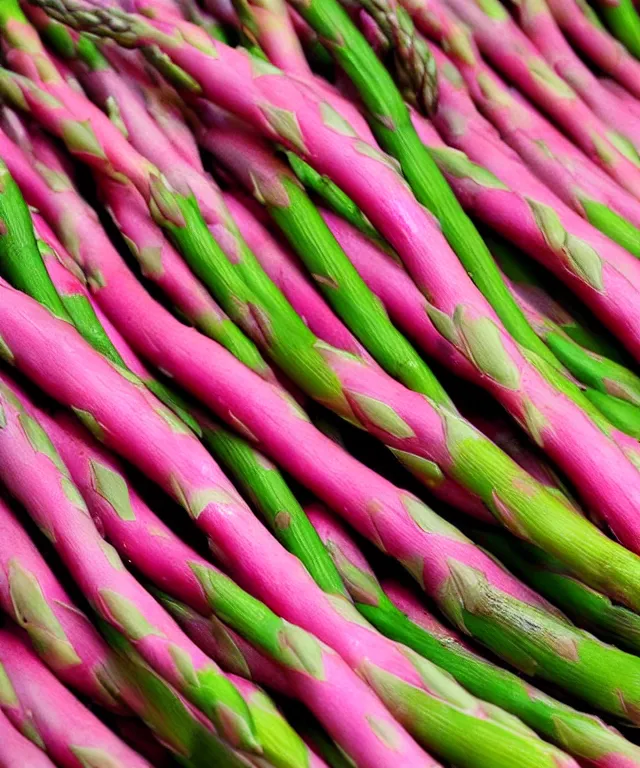 Prompt: pink asparagus, photorealistic