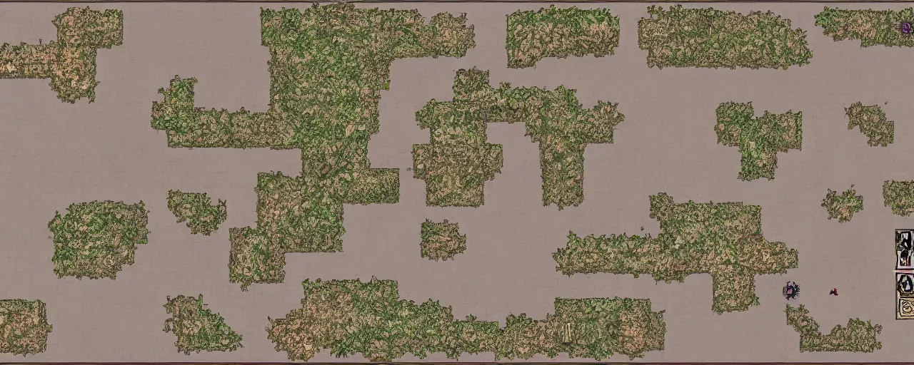 Image similar to Top-down Dungeons and Dragons battlemap for a desert tomb