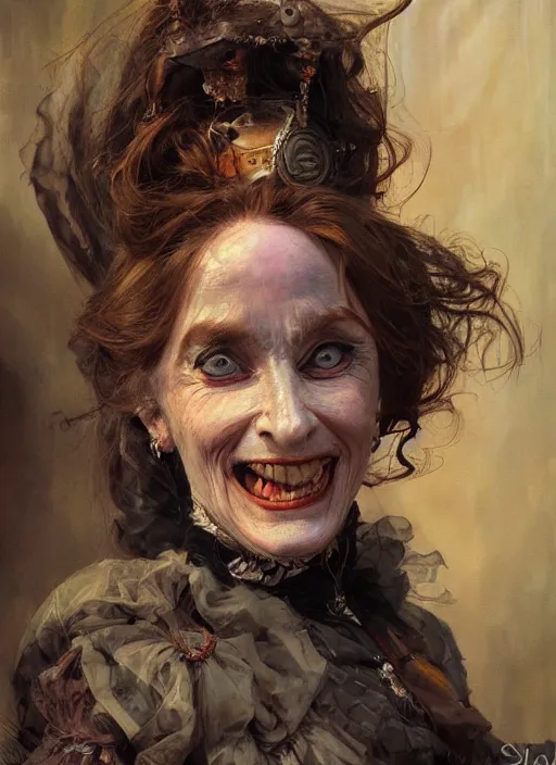 Image similar to close up concept art of a loud victorian woman, by sabbas apterus, by donato giancola