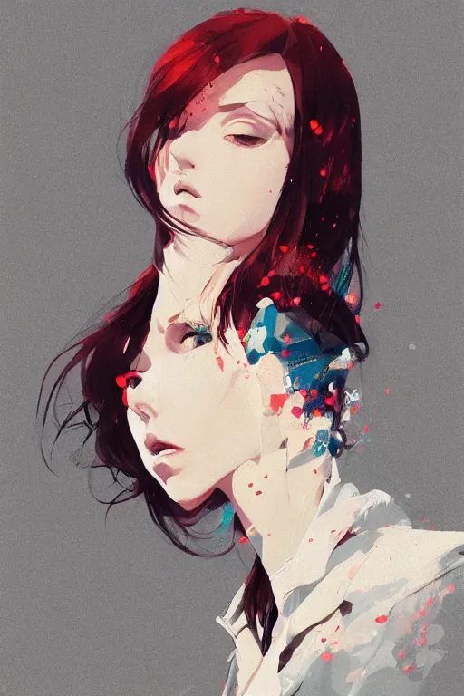 Image similar to a ultradetailed beautiful panting of a stylish woman, she is wearing an oversized nike jacket, by ilya kuvshinov, greg rutkowski, conrad roset and makoto shinkai