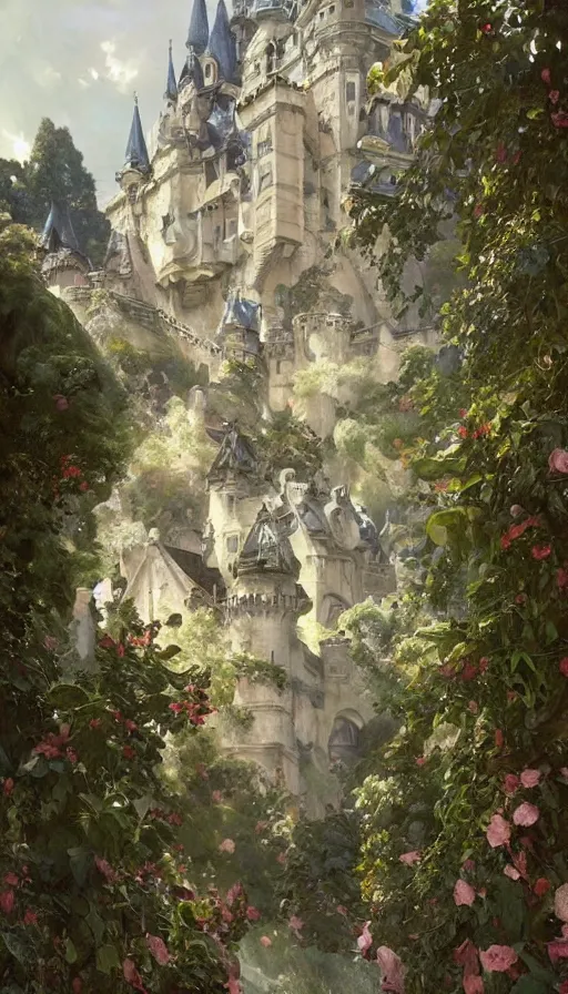 Prompt: castle being sieged by huge army, design on white background, beautiful details, lush foliage, drawn by karl kopinski, john singer sargent, tom bagshaw, norman rockwell, alphonso mucha, lolish, trending on artstation