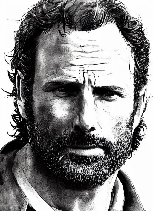 Image similar to portrait, Rick Grimes from The Walking Dead in the South Park universe, watercolor, dramatic lighting, cinematic, establishing shot, extremely high detail, foto realistic, cinematic lighting, pen and ink, intricate line drawings, by Yoshitaka Amano, Ruan Jia, Kentaro Miura, Artgerm, post processed, concept art, artstation, matte painting, style by eddie mendoza, raphael lacoste, alex ross