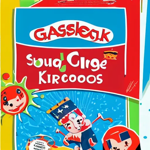 Image similar to kid-friendly cover illustration on a box of obese George Washington kids' sugar cereal with a surprise