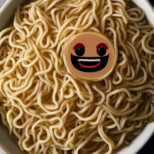 Prompt: Emoji of enraged noodles