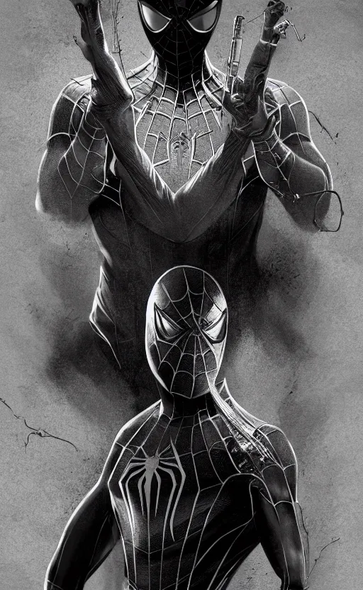 Image similar to spiderman noir, dynamic lighting, photorealistic fantasy concept art, trending on art station, stunning visuals, creative, cinematic, ultra detailed