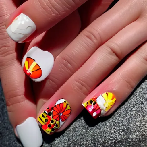 Prompt: nail art in the style of alexander calder