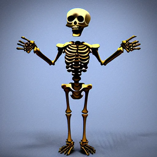 Image similar to 3 d model of dancing skeleton cha - cha. phong shader.