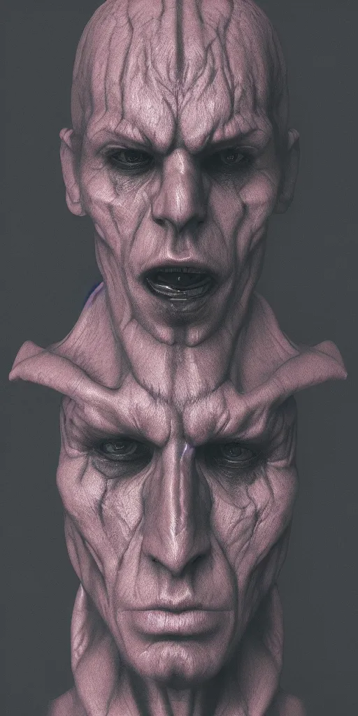 Prompt: demonic shadow man, detailed face, sharp focus, synthwave art, aesthetic, octane render, raw, cinematic