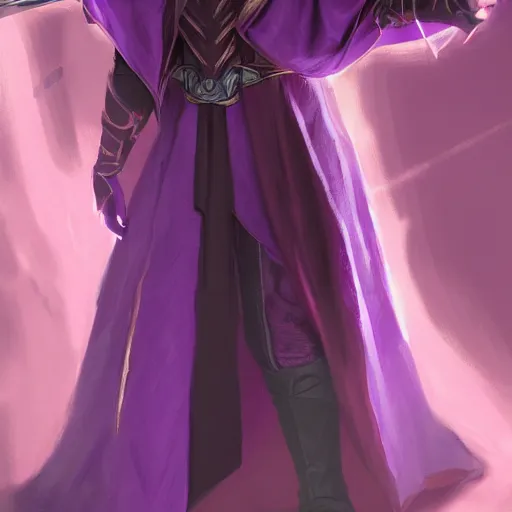 Image similar to full body, female warlock long hood cloak purple, fighting monster with magic, 8 k, trending on artstation by tooth wu and greg rutkowski