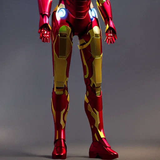 Image similar to iron man suit as a female, octane render, cinematic, photography, 8 k