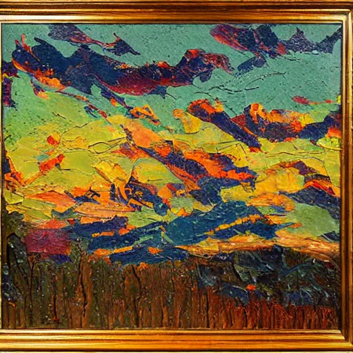 Image similar to oil paint impasto reliefs, an artwork by charles w. bartlett