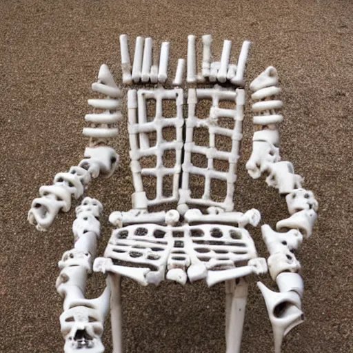 Image similar to a chair made out of bones,