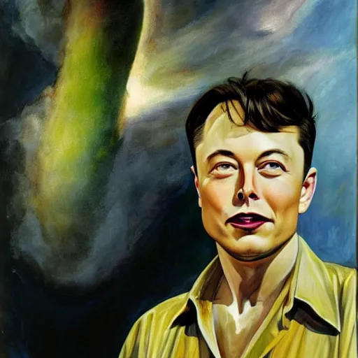 Image similar to elon musk, portrait by dorothea tanning