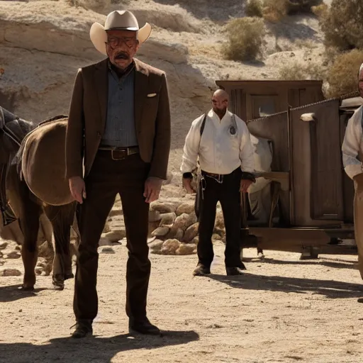 Prompt: Walter White in Westworld, 8k set picture