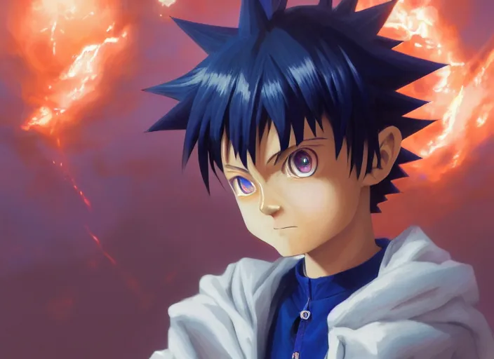 Image similar to highly detailed portrait of yugi moto, in zatch bell, stephen bliss, 8 k, unreal engine, fantasy art by greg rutkowski, loish, rhads, ferdinand knab, makoto shinkai and lois van baarle, ilya kuvshinov, rossdraws, tom bagshaw, global illumination, radiant light, detailed and intricate environment