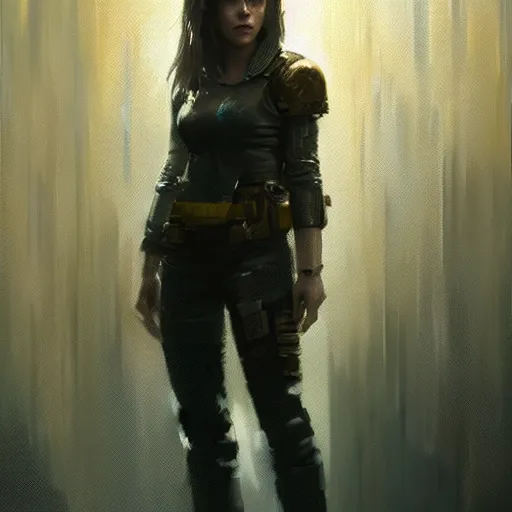 Prompt: cyberpunk rachel mcadams, oil painting, Tooth Wu, Greg Rutkowski, RPG portrait, dynamic lighting, fantasy art, High contrast, depth of field