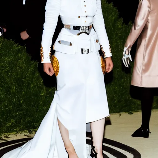 Image similar to photo of joan of arc at the met gala