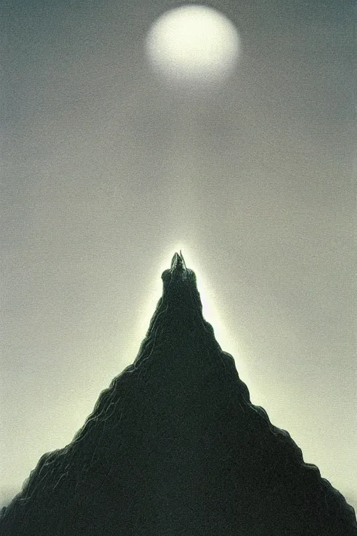 Image similar to detailed high contrast shiny god painting by zdzisław beksinski