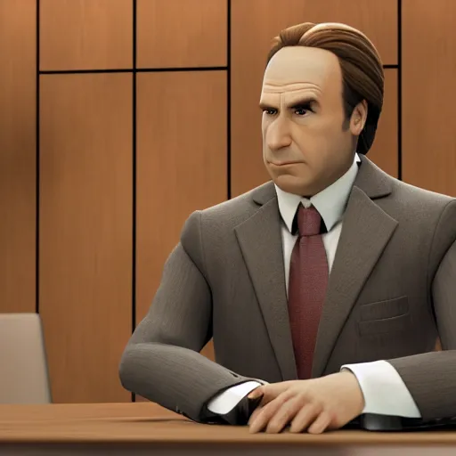 Prompt: Saul Goodman as a defense attorney, in a courtroom, shrek as the defendant | hyper realistic Unreal Engine Render, 8K