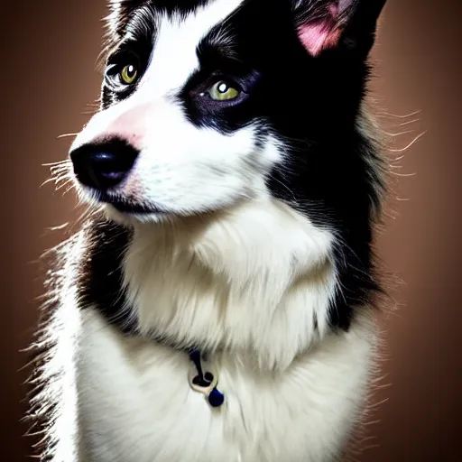 Image similar to a feline border collie - cat - hybrid, animal photography