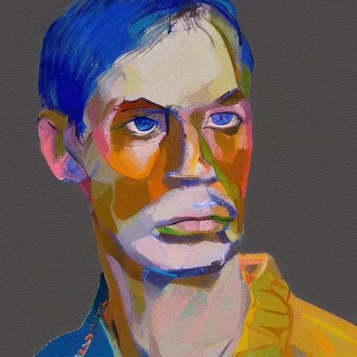 Image similar to a man, painted in microsoft paint