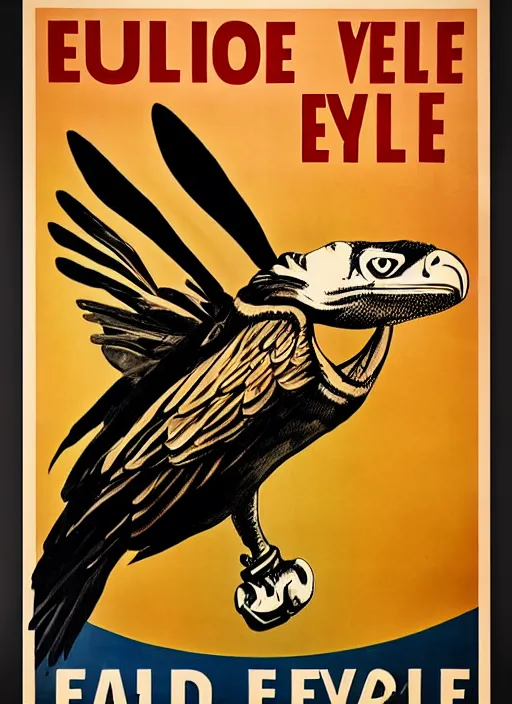 Image similar to vulture eye in 1940s propaganda poster, full hd