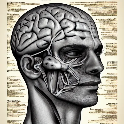 Prompt: anatomy of jeffrey dahmer brain, da vinci notes, ultradetailed, anatomy study, artstation