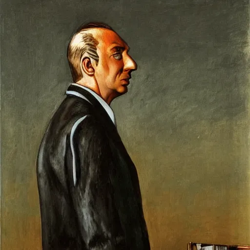 Image similar to Art of a portrait of Saul Goodman, by Giorgio de Chirico