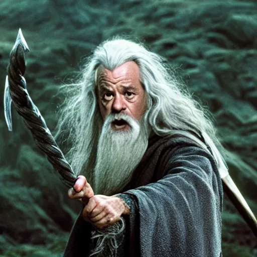 bill murray as gandalf in lord of the rings, film | Stable Diffusion