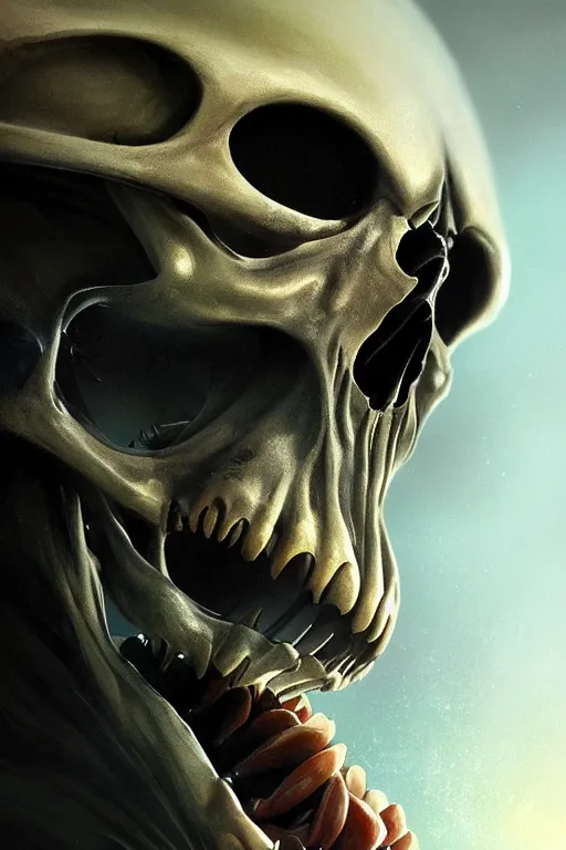 Alien Skull, art, desenho, fantasy, painting, HD wallpaper