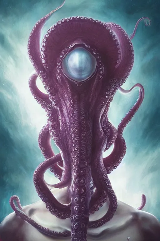 Image similar to portrait of an elegant alien octopus man king, straight on portrait, by artgerm, tom bagshaw, gerald brom, vaporwave colors, lo - fi colors, vaporwave, lo - fi, moody vibe, goth vibe, 4 k, hd,