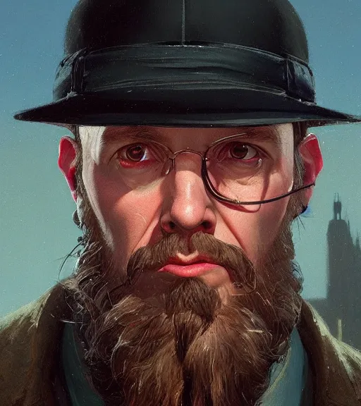 Image similar to highly detailed portrait dostoevsky in gta v, stephen bliss, unreal engine, fantasy art by greg rutkowski, loish, rhads, ferdinand knab, makoto shinkai and lois van baarle, ilya kuvshinov, rossdraws, tom bagshaw, global illumination, radiant light, detailed and intricate environment