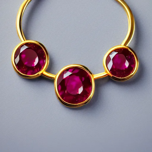 Prompt: gold ouroboros ruby jewelry macro product photo