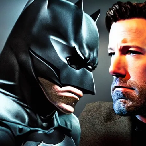 Prompt: Hyper-realistic photo of Ben Affleck's Batman eating at KFC. Extremely detailed. Beautiful. 4K. Award-winning