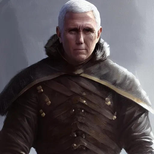 Image similar to mike pence as a game of thrones character, highly detailed digital painting, artstation, concept art, smooth, sharp focus, illustration, art by artgerm and greg rutkowski and alphonse mucha