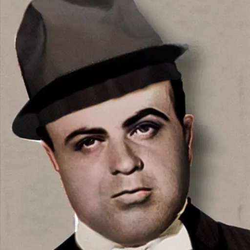 Prompt: al capone photo colorized