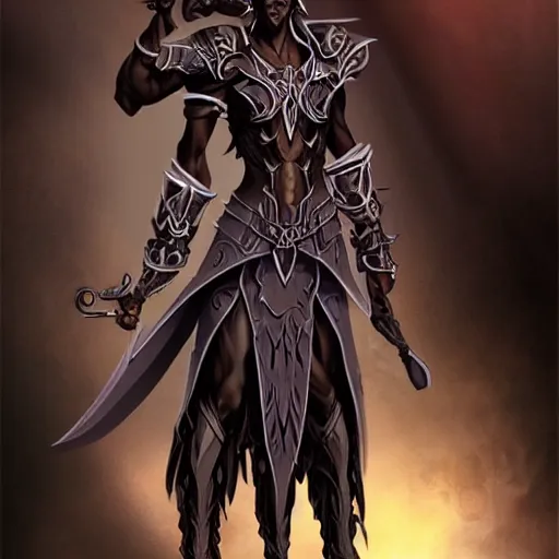 Prompt: hd character concept design reference art of % xenvas xerulas %, dark elf drow elf blackguard paladin of conquest / shadow sorcerer, photorealistic digital art, character illustration, character art, hd, face portrait, high detail, by wayne reynolds, by steve prescott, by angus mcbride, full character body and face