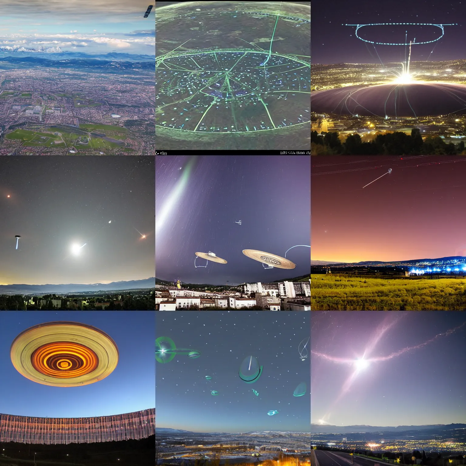 Prompt: UFOs hovering over CERN