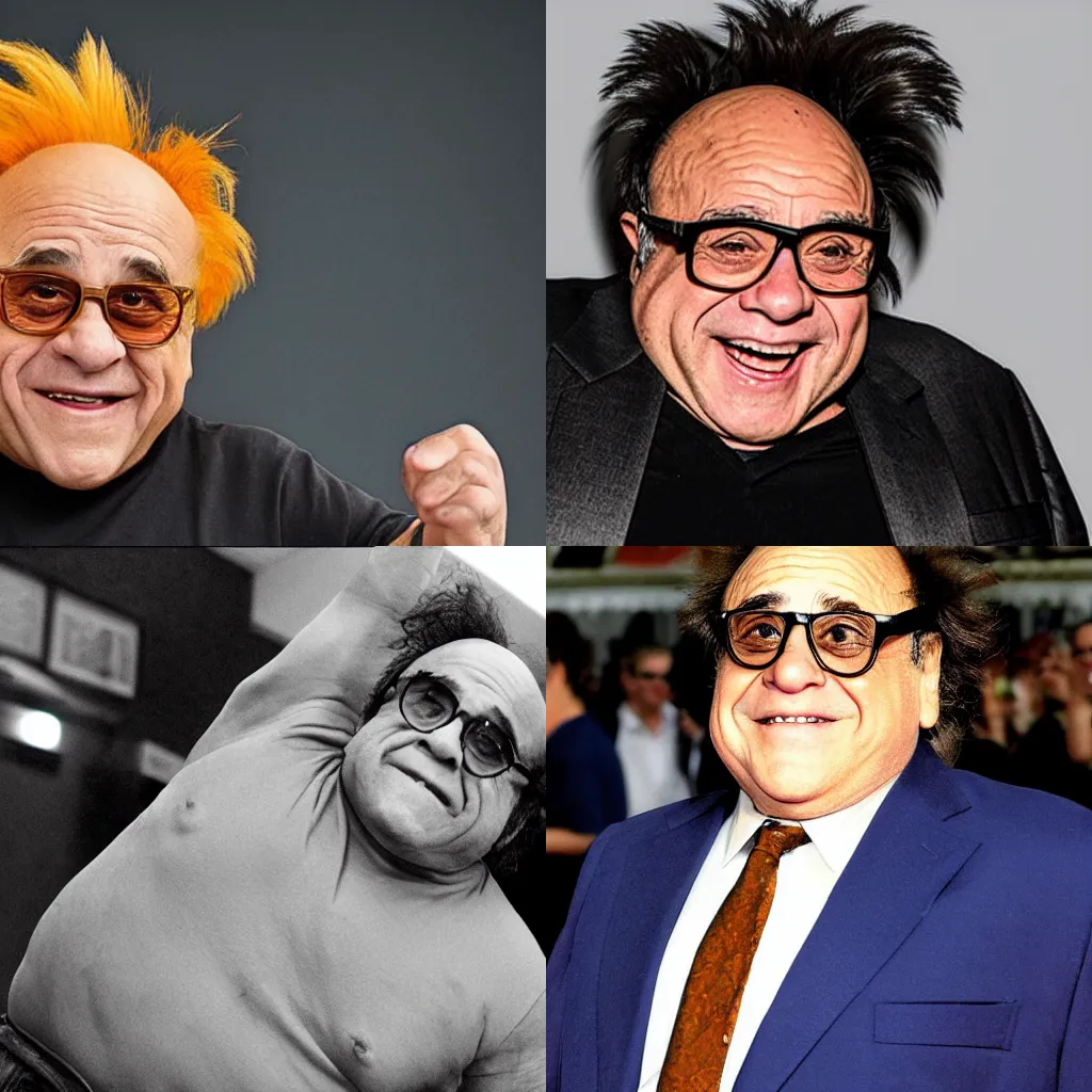 Prompt: a photo of danny devito as goku