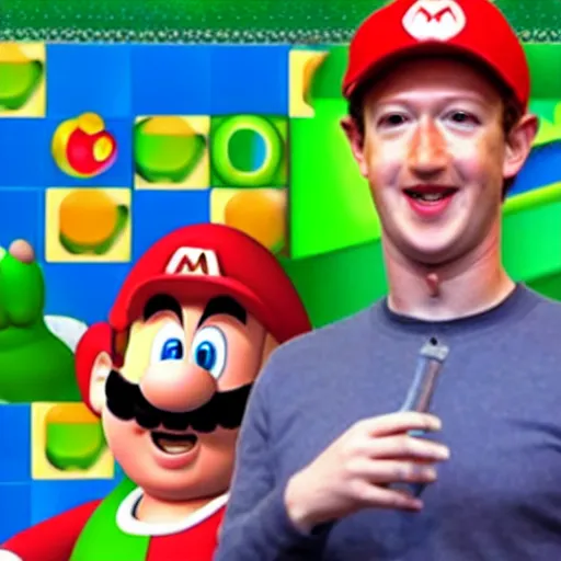 Image similar to Mark Zuckerberg in Mario Party