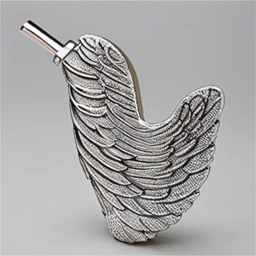 Prompt: wing shaped perfume bottle.