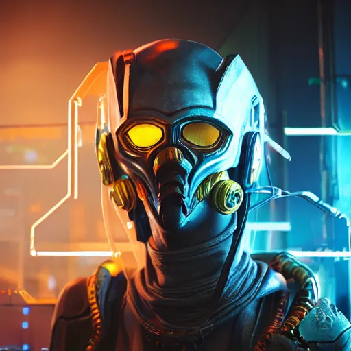 Image similar to high quality portrait of a starcraft Protoss Zealot in a cyberpunk cyberpunk cyberpunk cafe, realism, 8k, award winning photo