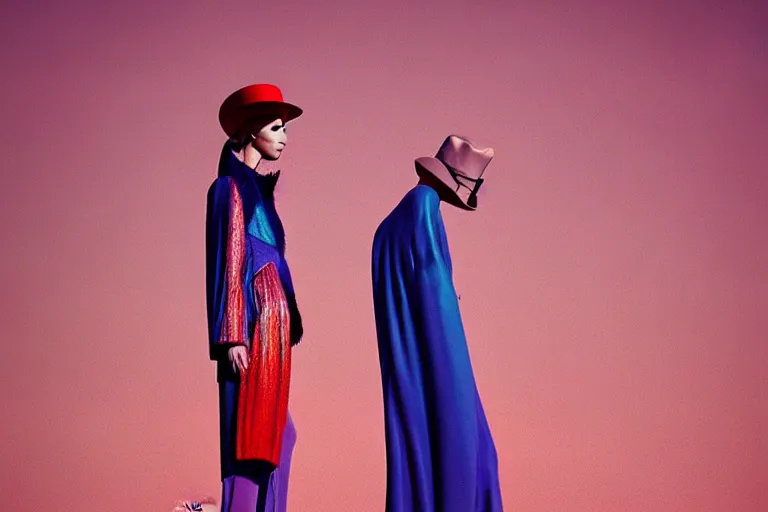 Prompt: fashion editorial photography in a world inspired by jean giraud moebius