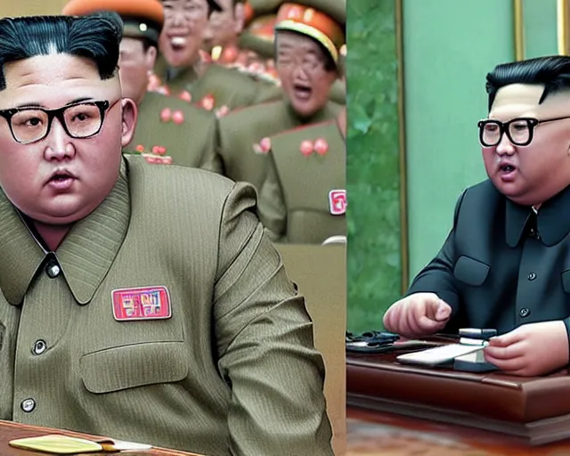 Prompt: kim jong un, counter strike global offensive, videogame