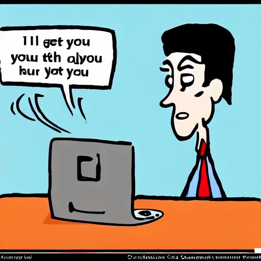 Image similar to a desktop computer saying I told you so, cartoon style