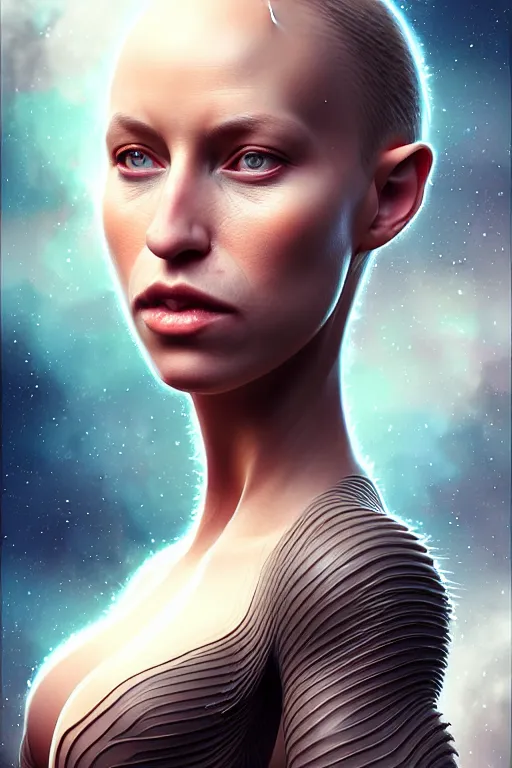 Prompt: epic professional digital art of gorgeous seductive female starship captain, by leesha hannigan, iris van herpen, artstation, cgsociety, wlop, epic, much wow, much detail, gorgeous, detailed, masterpiece