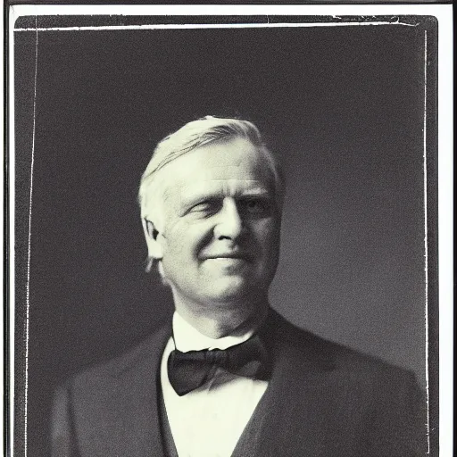 Image similar to Daniel Larson as President of the United States, 100mm lens