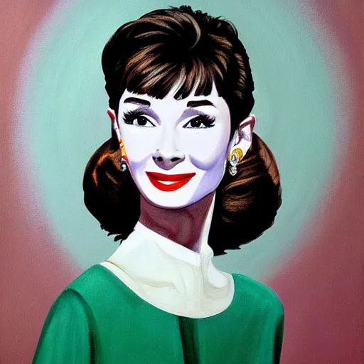 Image similar to a painting of audrey hepburn by paul edwards