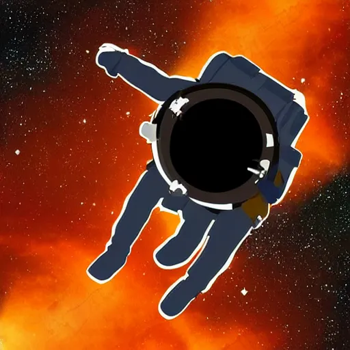 Image similar to astronaut falling into a interstellar black hole