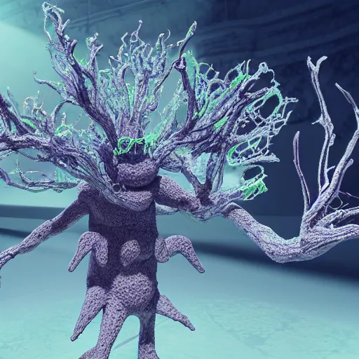 Image similar to dendritic monster, t - pose, vray